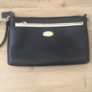 Navy blue COACH wristlet